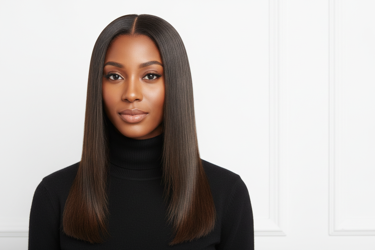 make the hair a bit straighter but with a few kinks